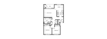 Westridge Apartments 2 Bed 1 Bath Floor Plan