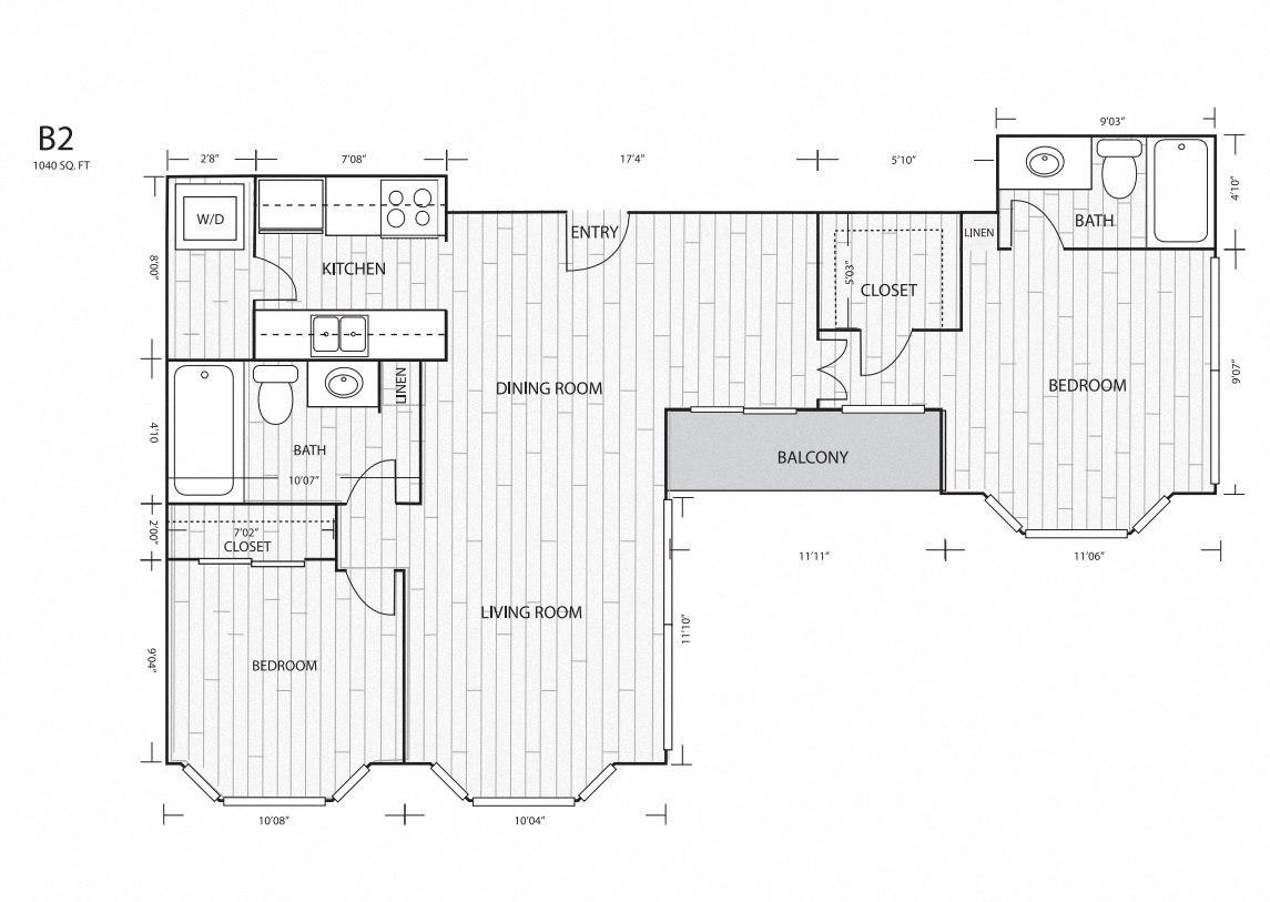 Whitney Uptown B2 Floor Plan