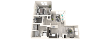 The Mercer Apartments Wildwood One Bedroom One Bathroom Floor Plan