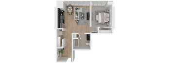 Yard Apartments 1 Bed 1 Bath H Floor Plan