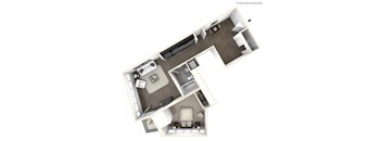 Yard Apartments 1 Bed 1 Bath B Floor Plan