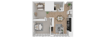 Yard Apartments 1 Bed 1 Bath K Penthouse B Floor Plan