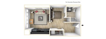 Yard Apartments Studio F Floor Plan