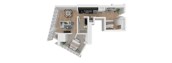 Yard Apartments 1 Bed 1 Bath B Penthouse Floor Plan