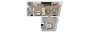 Yard Apartments 1 Bed 1 Bath J Penthouse Floor Plan