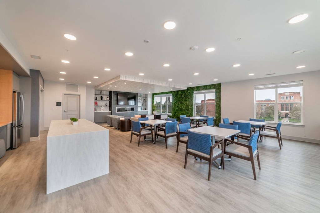 Zen Apartments Clubhouse Lounge with Kitchen