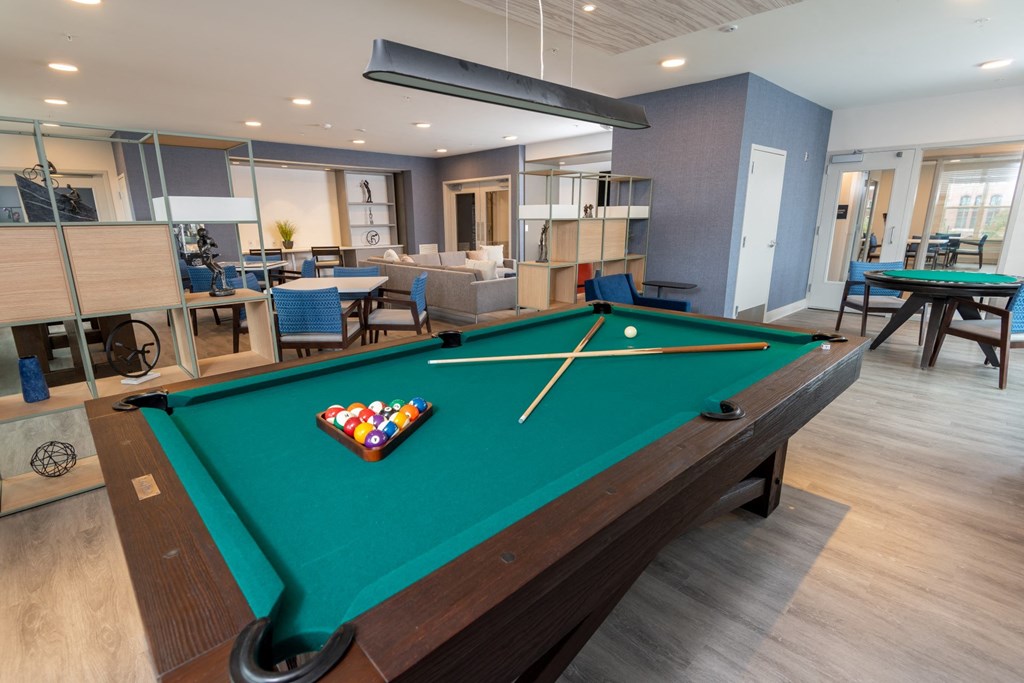 Zen Apartments Clubhouse with Billiards Table