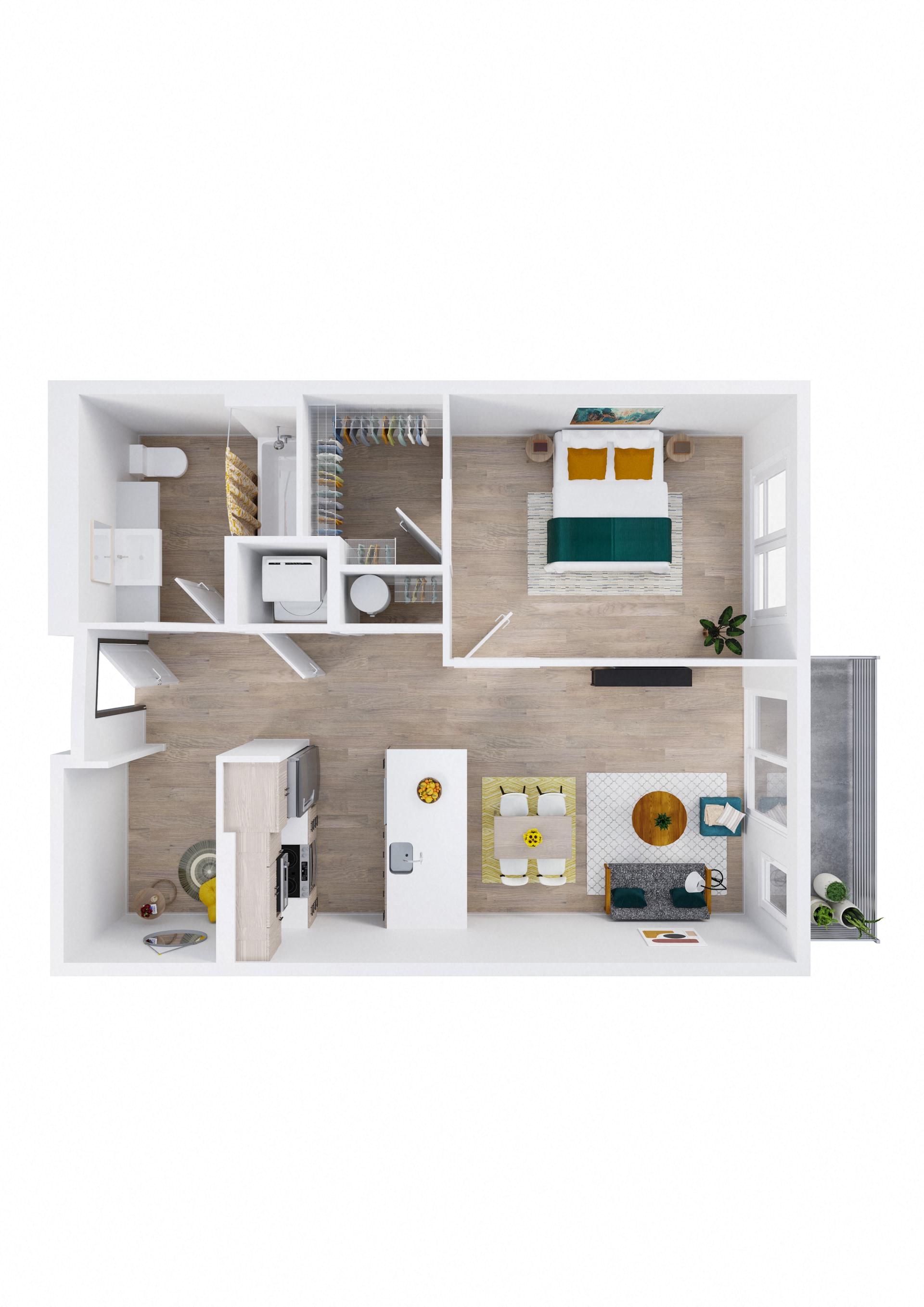 Zinnia Apartments in Shoreline, Washington B1 ADA Floor Plan
