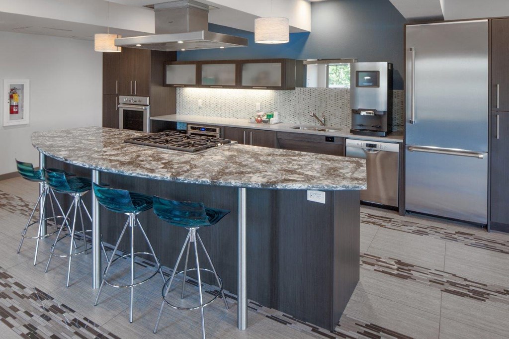 Boathouse Apartments Clubhouse Kitchen and Bar Counter