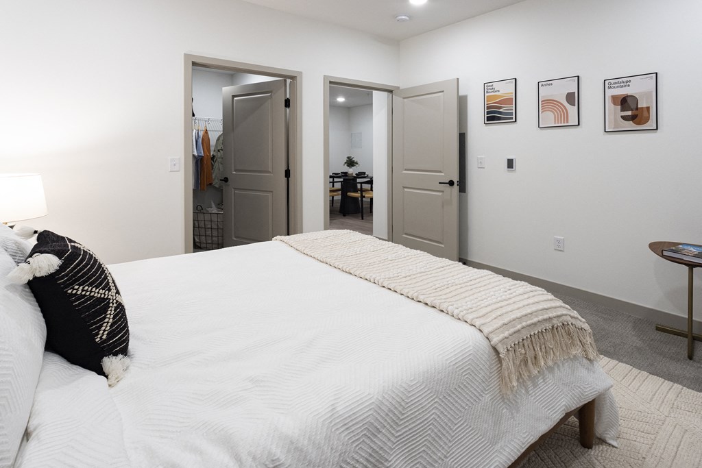 Bo Apartments Bedroom with closet