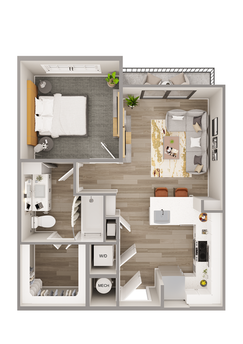 Lenox Bayside 3D Floor Plan A2 ALT