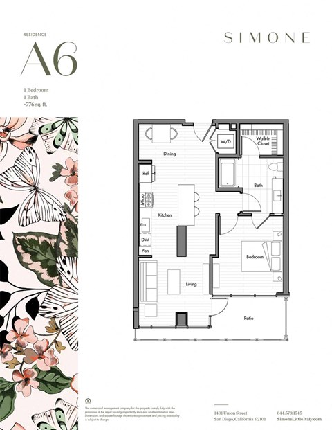 floor plan of 55 north luxury apartments to rent in the north end of boston