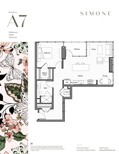 floor plan of 55 north luxury apartments to rent in the north end of boston
