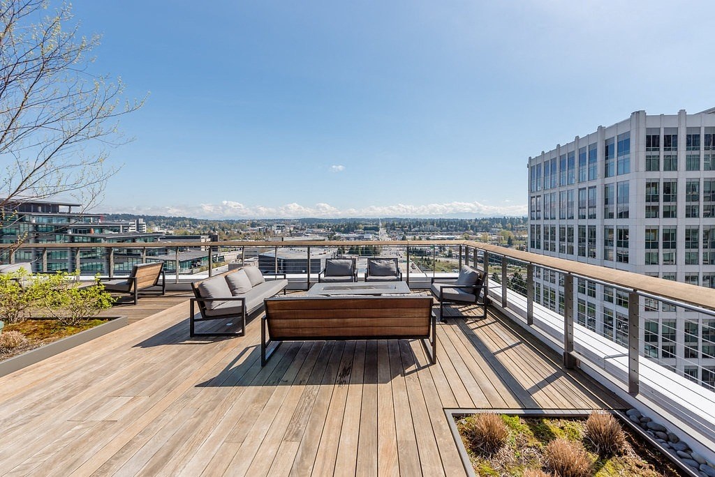 Alley 111 Luxury Apartments in Downtown Bellevue, Washington Rooftop Patio with Beautiful Views