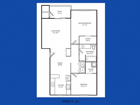 Keyway Apartments in Port Orchard, Washington Two Bedroom A Floor Plan