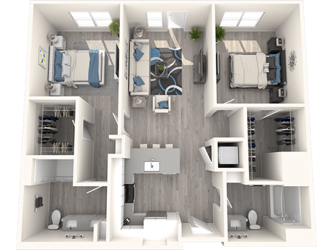 Park on First B3.1 3D Floor Plan