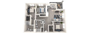 Park on First C1 3D Floor Plan