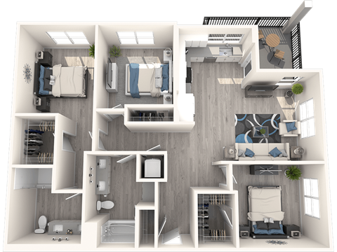 Park on First C1 3D Floor Plan