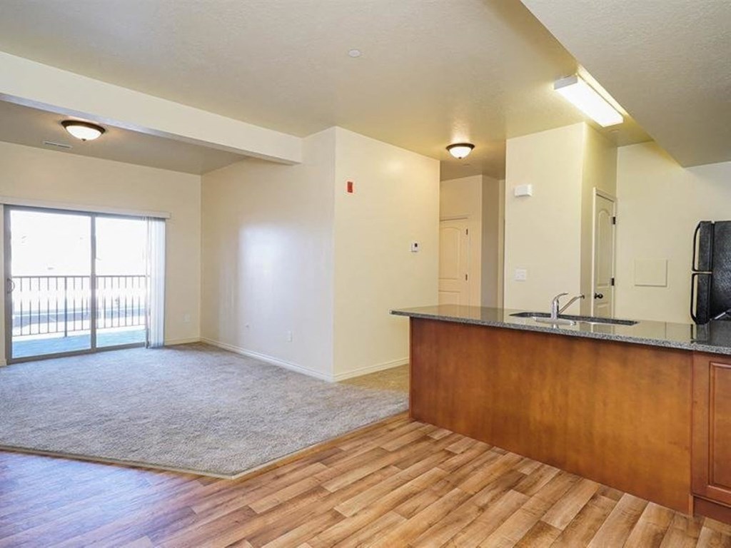 SITE Layton Apartments Model Kitchen and Living Room