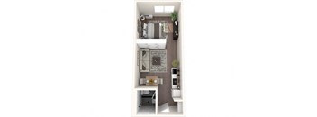 a floor plan of a studio apartment