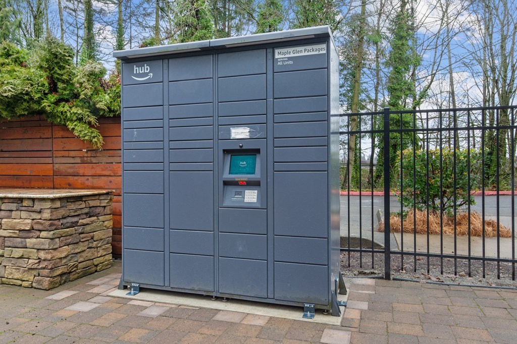 an image of a secure storage box in front of a fence