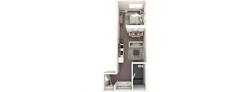a floor plan of a studio apartment
