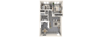a floor plan of a 1 bedroom apartment