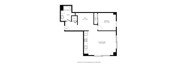 A black and white image of a floor plan for a home.
