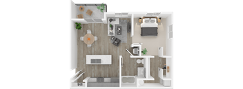 Columbia Riverwalk One Bed One Bath Floor Plan