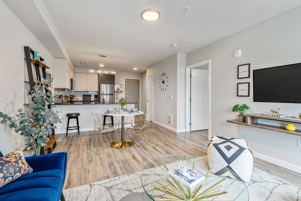 Geo Apartments Model Living Room and Dining Room