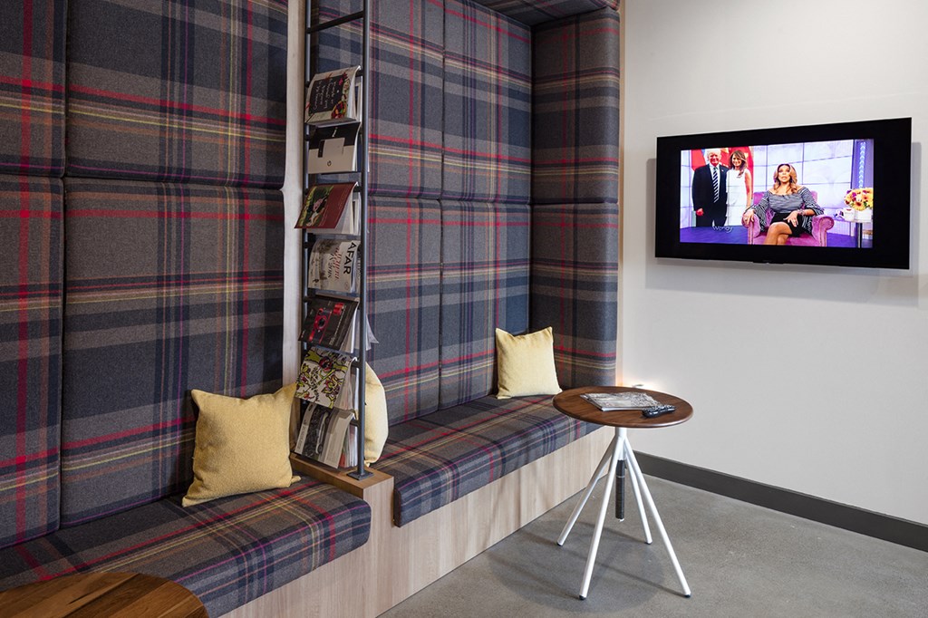 magazine rack and lounge