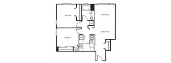 Met Spires Apartments Floor Plan 2x2 865