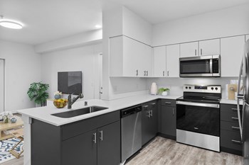 Imber at Union Mills Apartments Model Kitchen and Living Room Imber at Union Mills Apartments Model Kitchen and Living Room - Photo Gallery 4