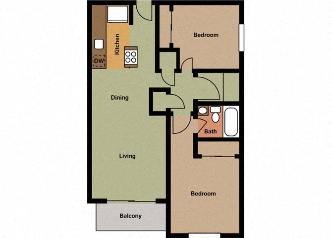 Luxe at Meridian Apartments 2x2 A Floor Plan Luxe at Meridian Apartments 2x2 A Floor Plan