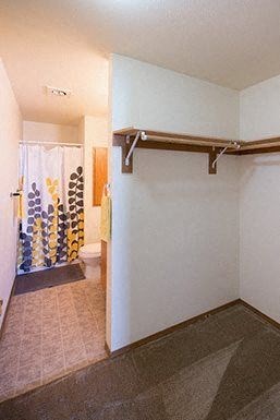 a bathroom with a shower curtain and a toilet in it