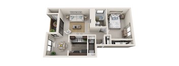 Brackett 1x1 B Floor Plan