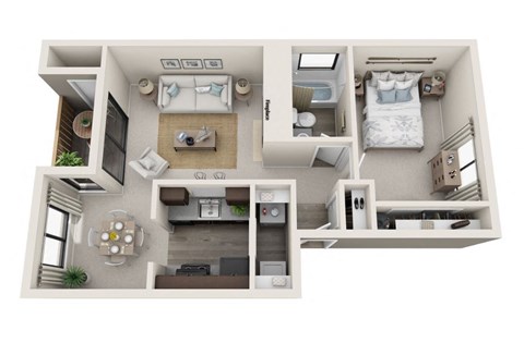 Brackett 1x1 B Floor Plan