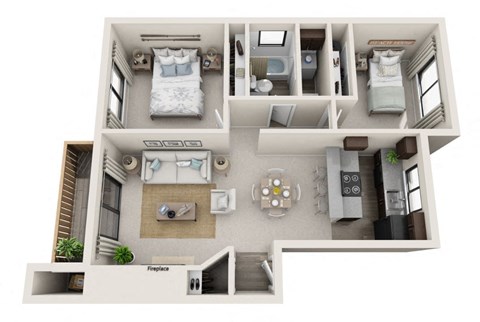 Brackett 2x1 Floor Plan