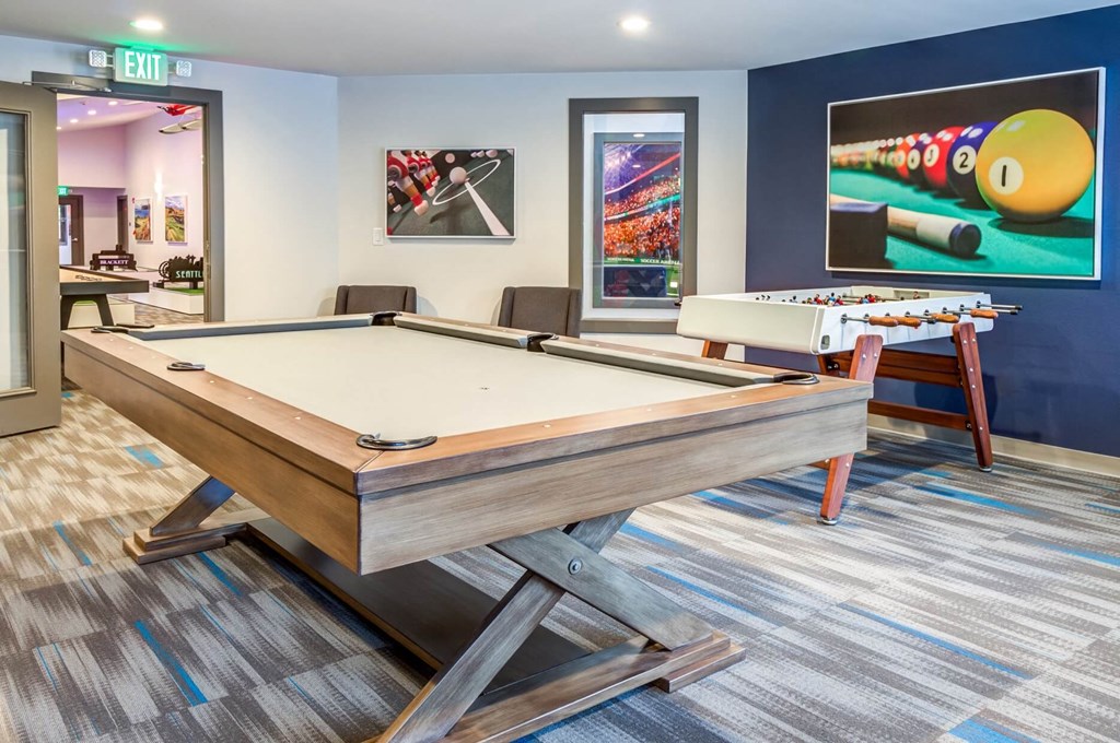 Brackett gaming center with pool table and other games