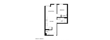Gridline Apartments in Seattle, Washington 1x1 I Floor Plan