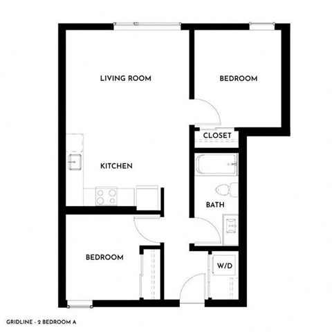 Gridline Apartments in Seattle, Washington 2 Bedroom A Floor Plan