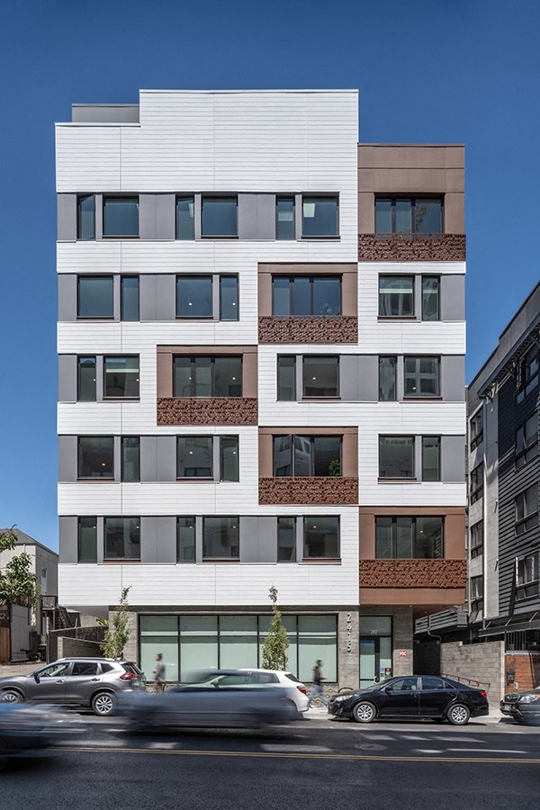 a view of the building from the street