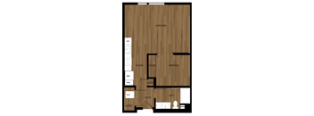 Blis Apartments Open 1 Bed Floor Plan
