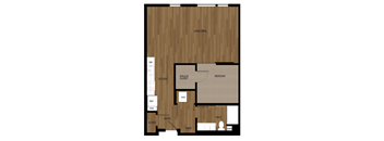 Blis Apartments Open 1 Bed Floor Plan