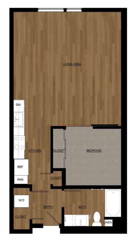 Blis Apartments 1x1 C Floor Plan