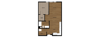 Blis Apartments 1x1 A Floor Plan