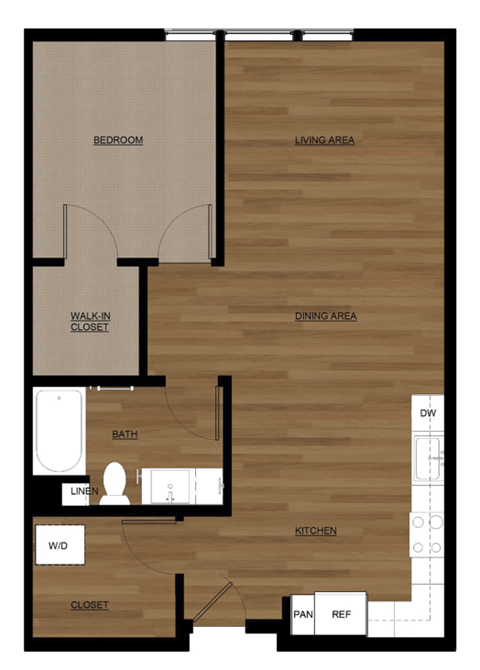 Blis Apartments 1x1 A Floor Plan