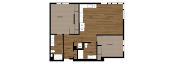 Blis Apartments 2x2 C Floor Plan