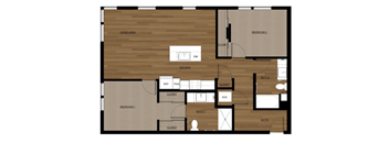 Blis Apartments 2x2 E Floor Plan