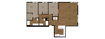 Blis Apartments 3x2 A Floor Plan